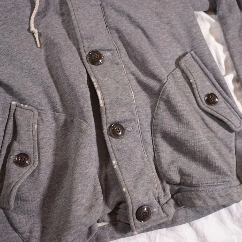 Burberry Black Label Hoodie Button Up Vintage Y2K Plaid Size 3 Distressed - Picture 4 of 8